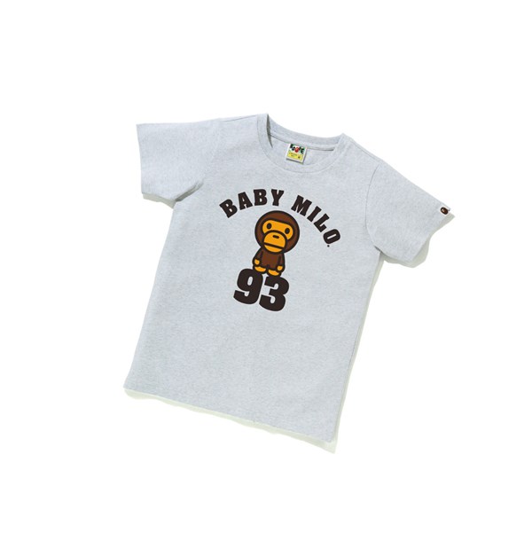 Women's A BATHING APE Baby Milo On 93 Tee Short Sleeve T Shirts Grey | BLJF41768