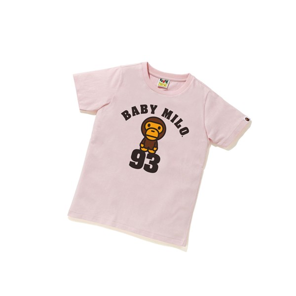 Women's A BATHING APE Baby Milo On 93 Tee Short Sleeve T Shirts Pink | CPDW83490