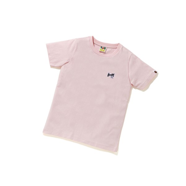 Women's A BATHING APE Bape Sta Logo One Point Tee Short Sleeve T Shirts Pink | QBMZ09513