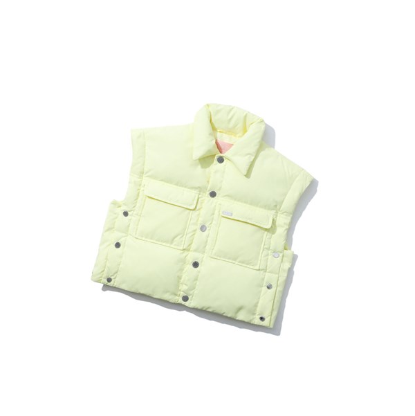 Women's A BATHING APE Buttoned Cropped Down Jackets Pastel Yellow | WFTK21789