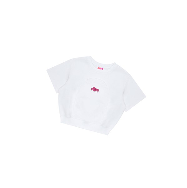 Women's A BATHING APE Cropped Logo Sweatshirts White | FWSX28619