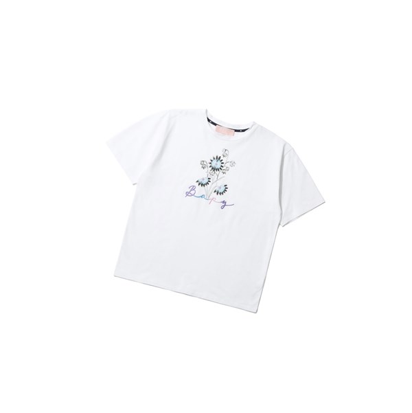 Women's A BATHING APE Floral Print Tee Short Sleeve T Shirts White | OWCT26073