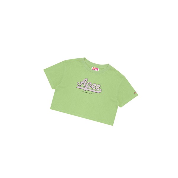 Women's A BATHING APE Graphic Cropped Tee Short Sleeve T Shirts Autumn Green | WEXD70968