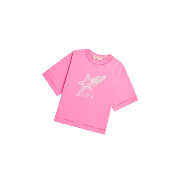 Women's A BATHING APE Logo Print Tee Short Sleeve T Shirts Pink | DTMF54239