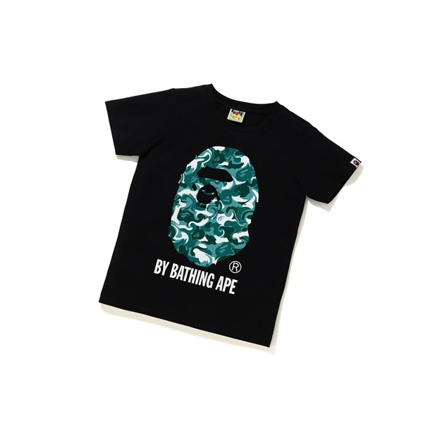 Women's A BATHING APE Marble Camo Tee Short Sleeve T Shirts Black | SPHD49317