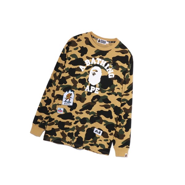 Women's A BATHING APE Multi Label 1st Camo L/S Tee Long Sleeve T Shirts Yellow | CSDO90528