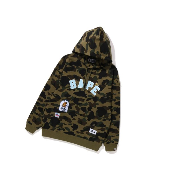 Women's A BATHING APE Multi Label 1st Camo Oversized Hoodie Army Green | UBVT51274