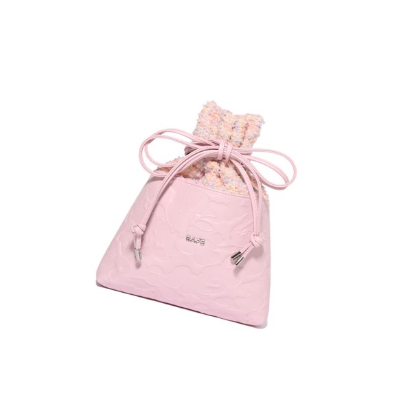 Women's A BATHING APE Solid Camo Drawstring Backpacks Pink | JROZ08694