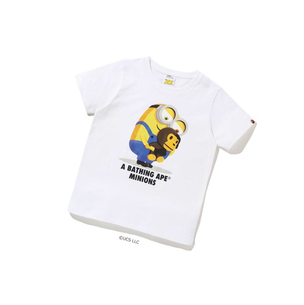 Women's A BATHING APE X Minions Tee08 Short Sleeve T Shirts White | MXQC41269