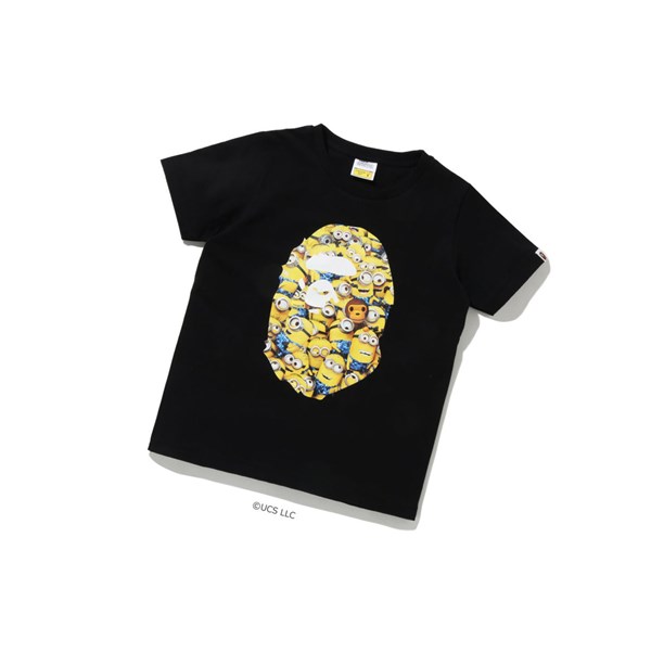 Women's A BATHING APE X Minions Tee09 Short Sleeve T Shirts Black | QUNJ69380