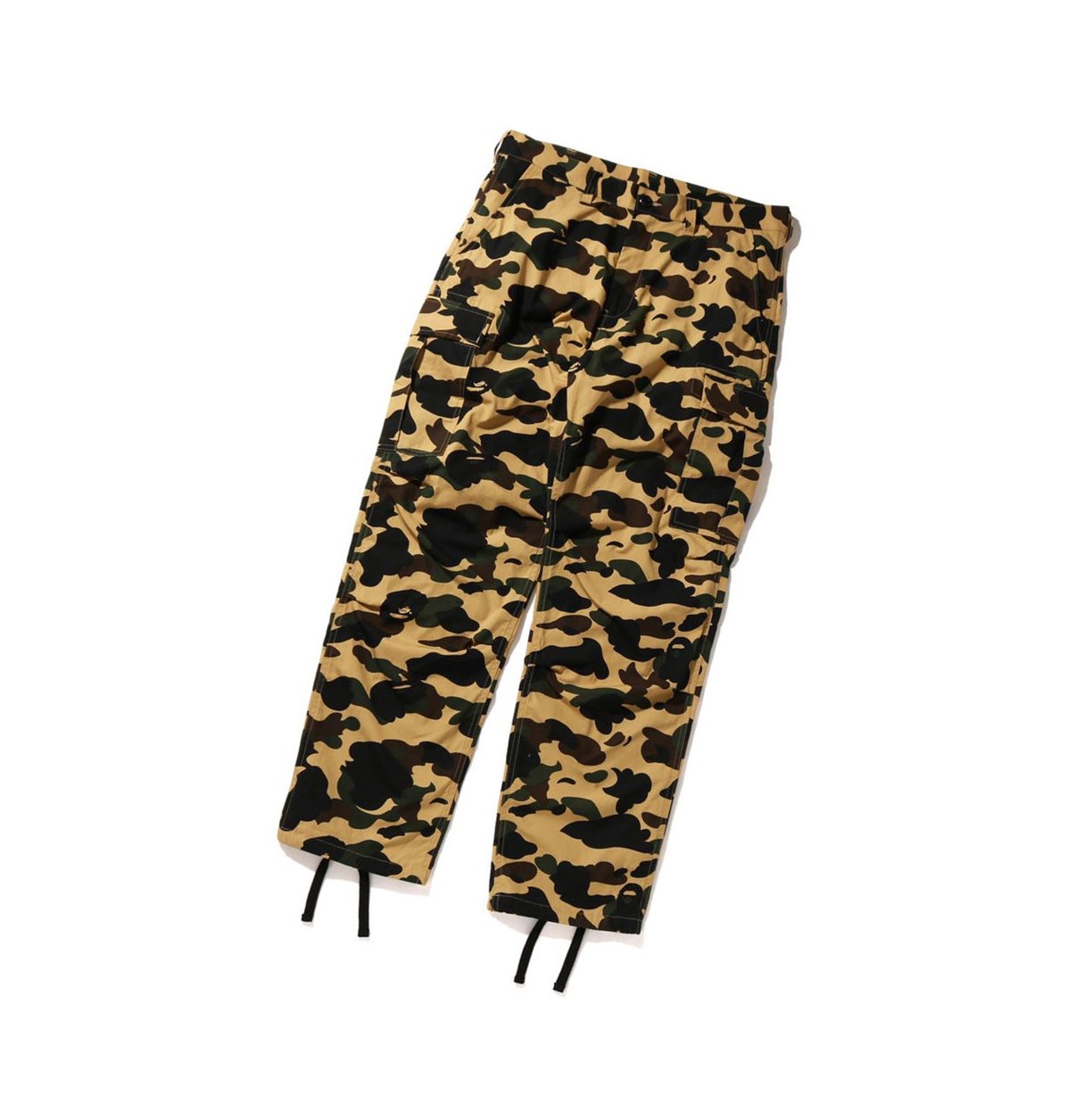 Men\'s A BATHING APE 1st Camo Cargo Long Pants Yellow | HPCZ93206