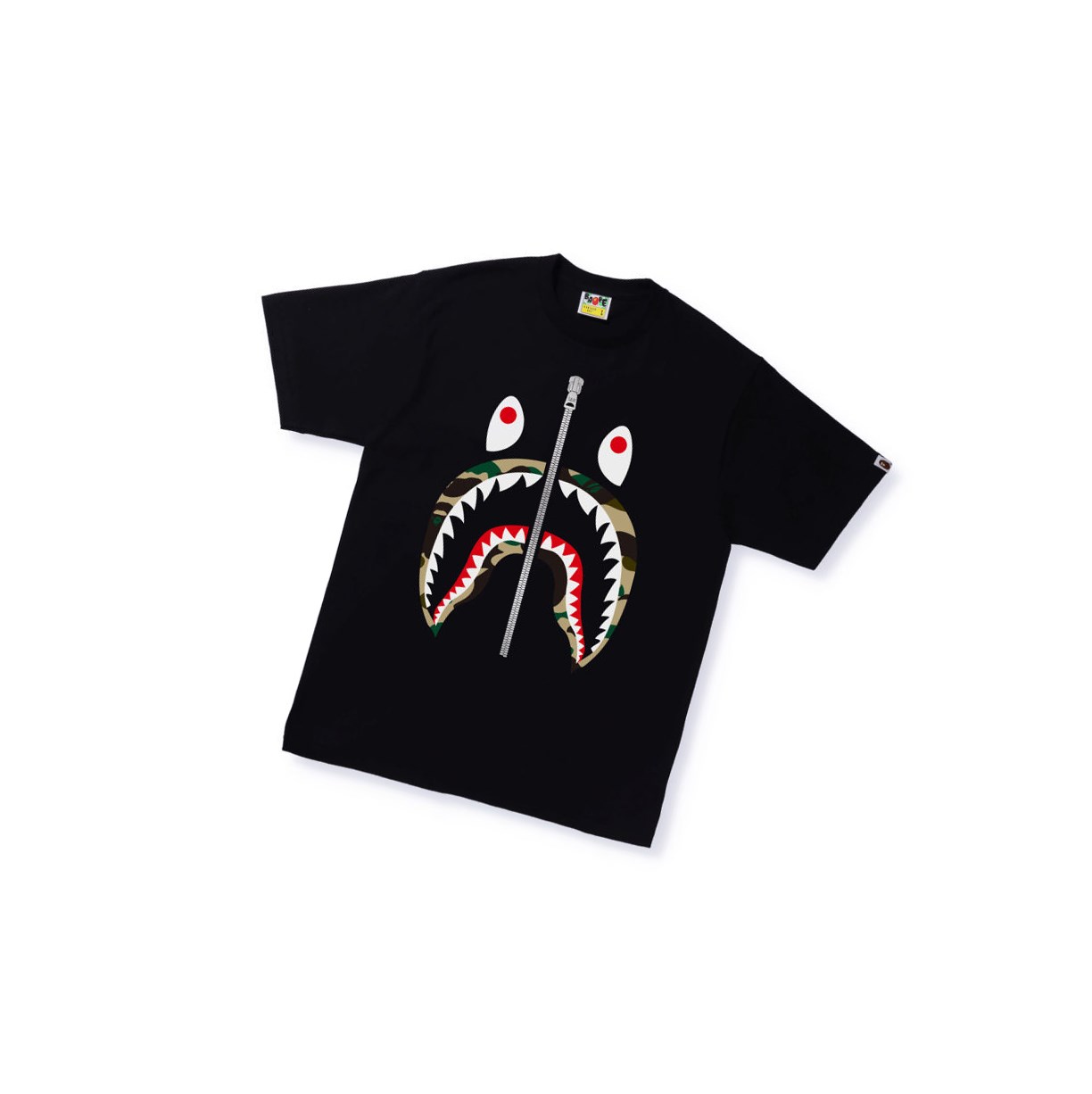 Men\'s A BATHING APE 1st Camo Shark Tee Short Sleeve T Shirts Black | HYIN04182