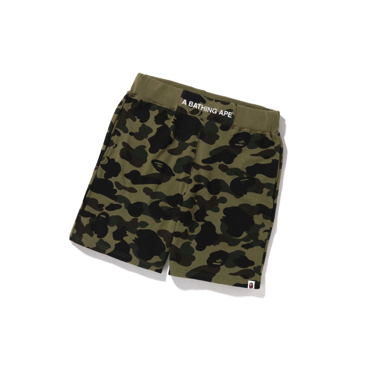 Men\'s A BATHING APE 1st Camo Sweat Shorts Army Green | HCGS83647