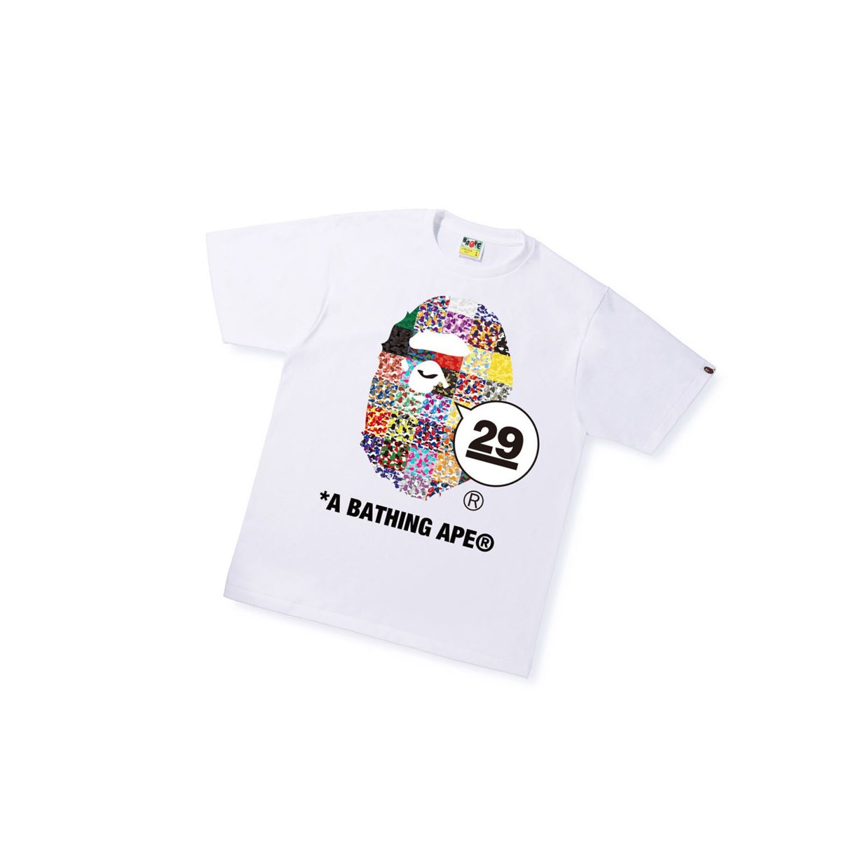 Men\'s A BATHING APE A Bathing Ape 29th Anniversary Ape Head Tee Short Sleeve T Shirts White | VZXG49156