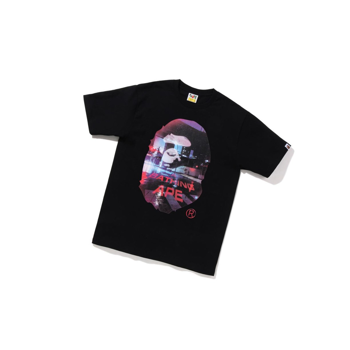 Men\'s A BATHING APE A Bathing Ape Back Street Tee Short Sleeve T Shirts Black | GFDP95321