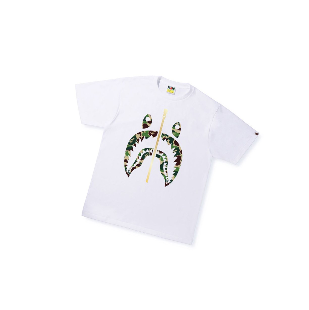 Men\'s A BATHING APE Abc Camo Shark Tee Short Sleeve T Shirts White | MAJE70859