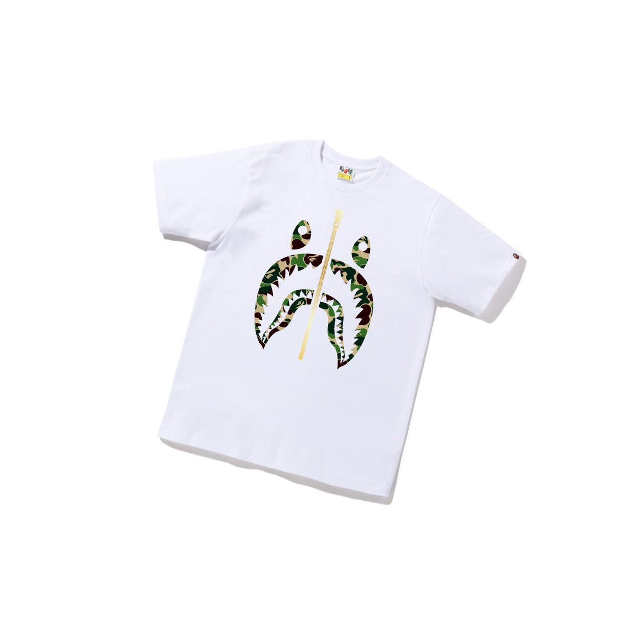 Men\'s A BATHING APE Abc Camo Shark Tee Short Sleeve T Shirts White | NFSU36158