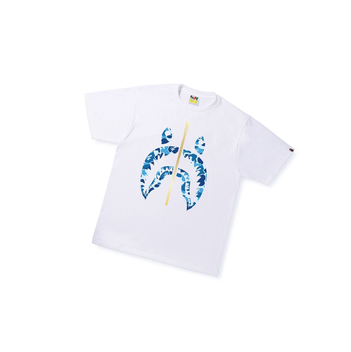 Men\'s A BATHING APE Abc Camo Shark Tee Short Sleeve T Shirts White | RLAT17302