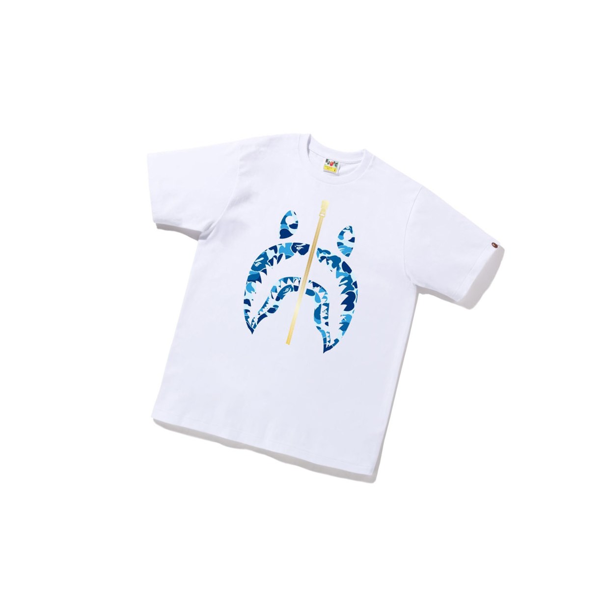 Men\'s A BATHING APE Abc Camo Shark Tee Short Sleeve T Shirts White | UWEO94137