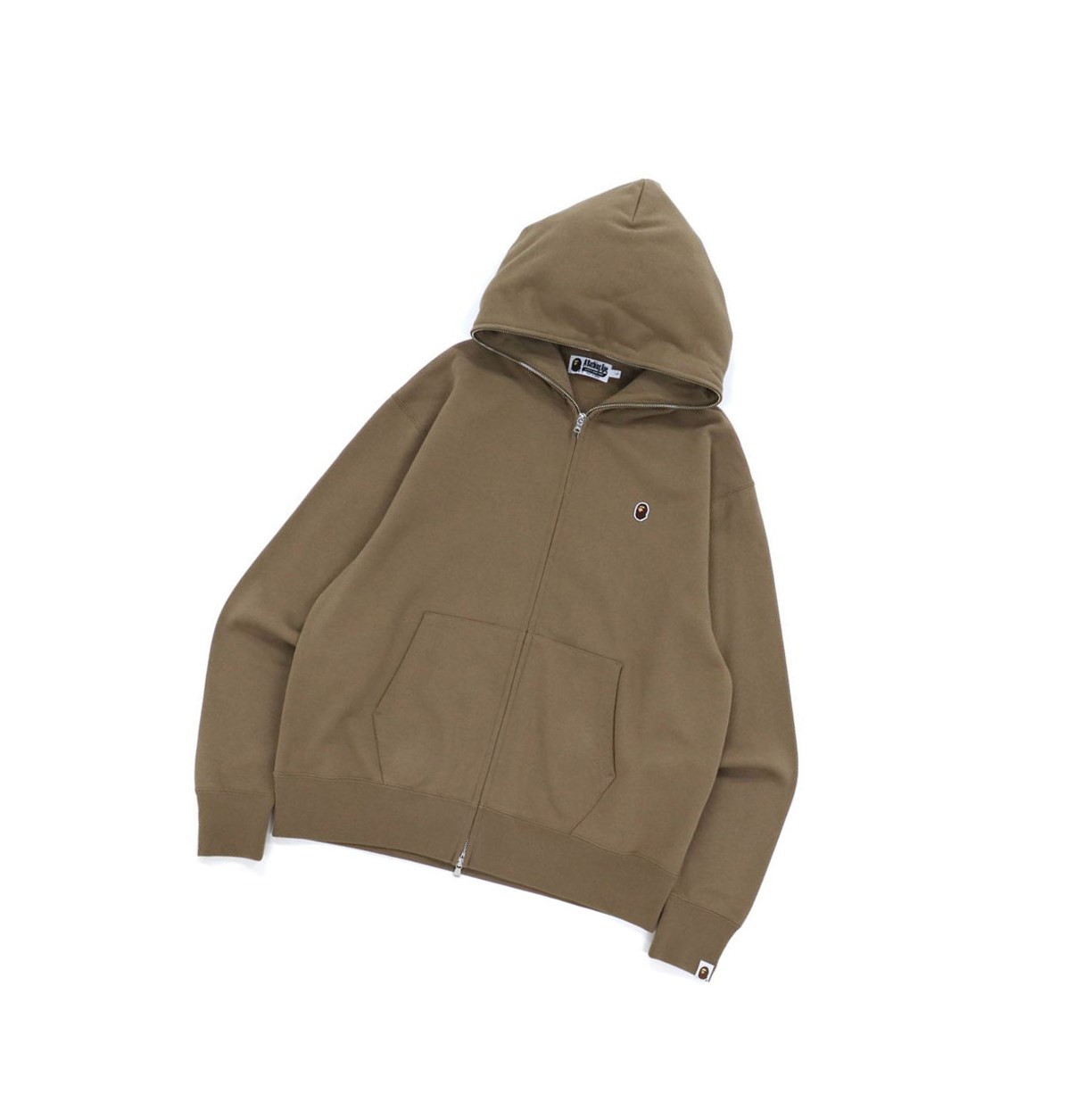 Men\'s A BATHING APE Ape Head One Point Relaxed Hooded Zip Throughs Jackets Taupe | NDTA58074