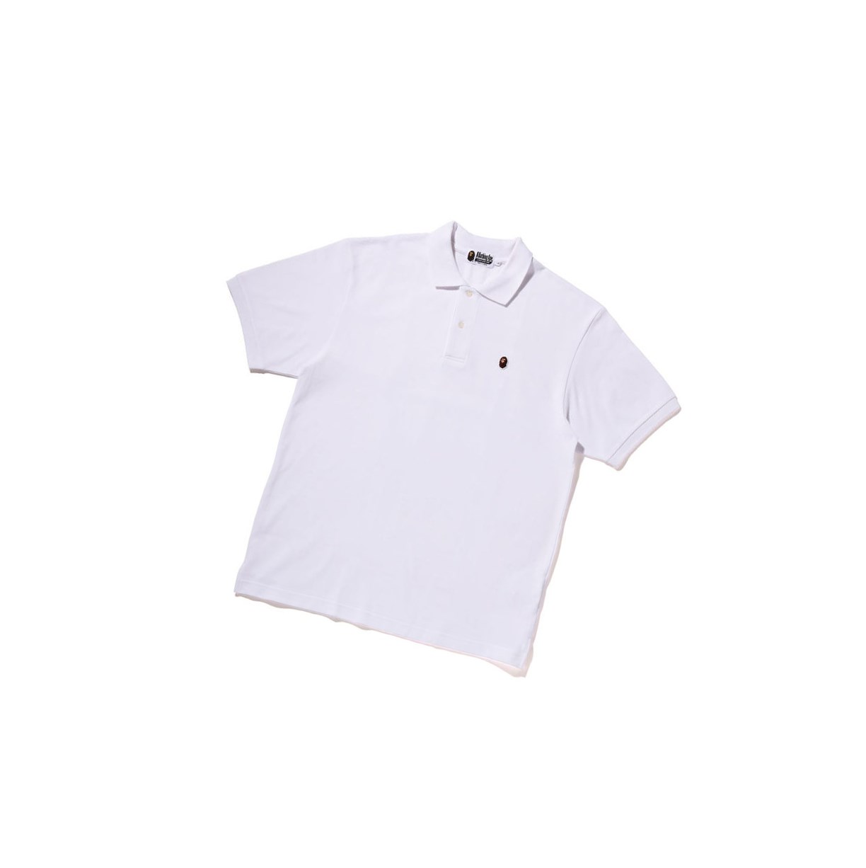 Men\'s A BATHING APE Ape Head One Point Relaxed Fit Short Sleeve Polo White | SEWU59603