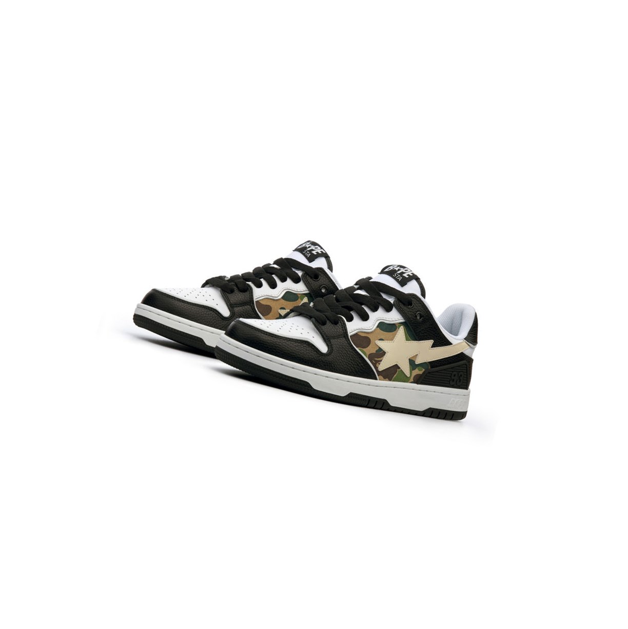 Men\'s A BATHING APE Bape Sk8 Sta Abc Camo Low Sneakers Black | CVQJ06987