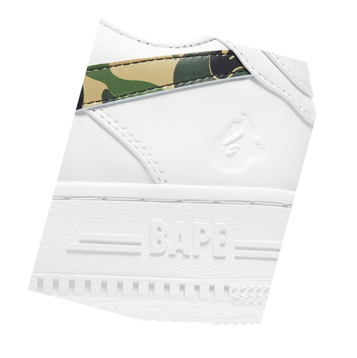 Men's A BATHING APE Bape Sta™ White / Abc Camo Low Sneakers Army Green | GNUW60784