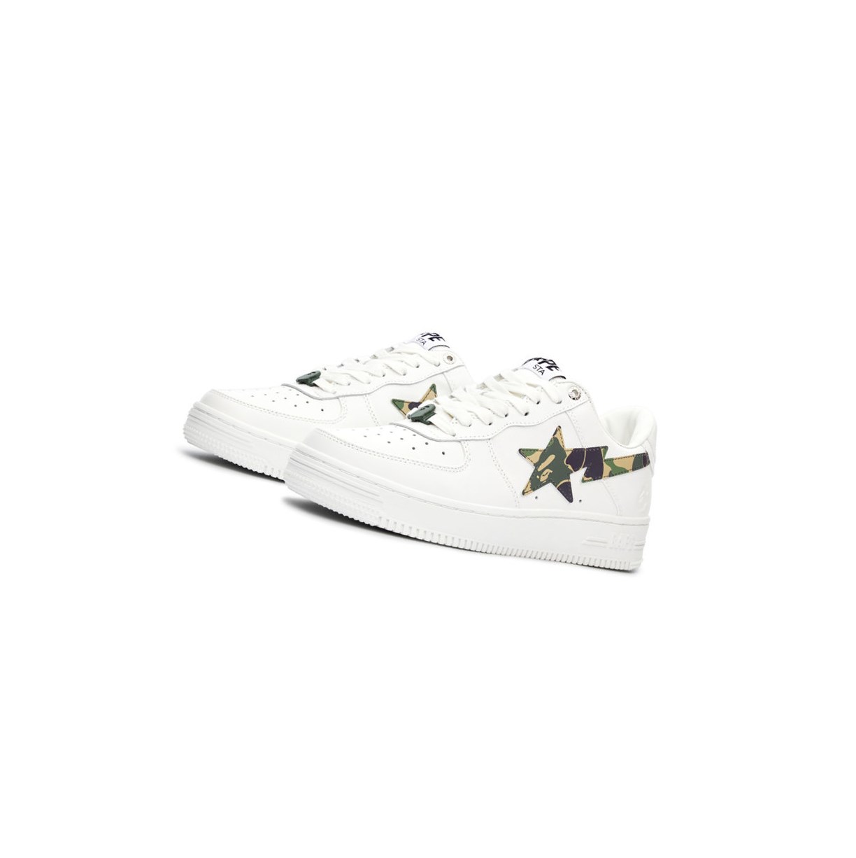 Men\'s A BATHING APE Bape Sta™ White / Abc Camo Low Sneakers Army Green | GNUW60784