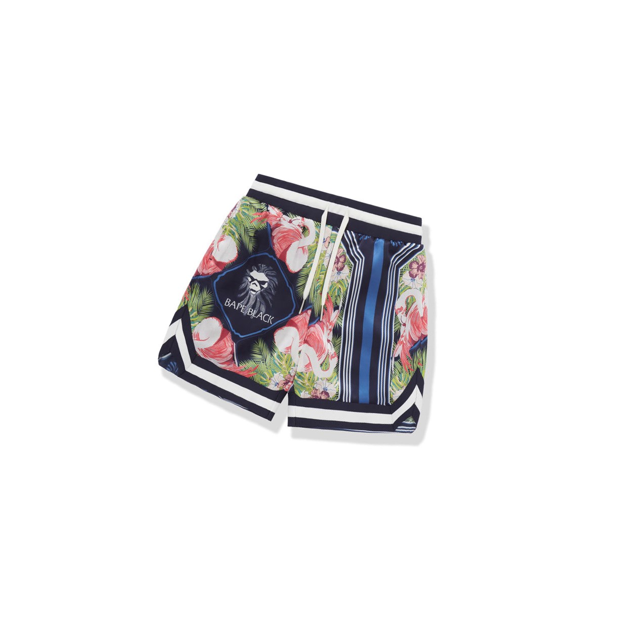 Men\'s A BATHING APE Floral Print Ape Head Shorts Blue | FWYP42396