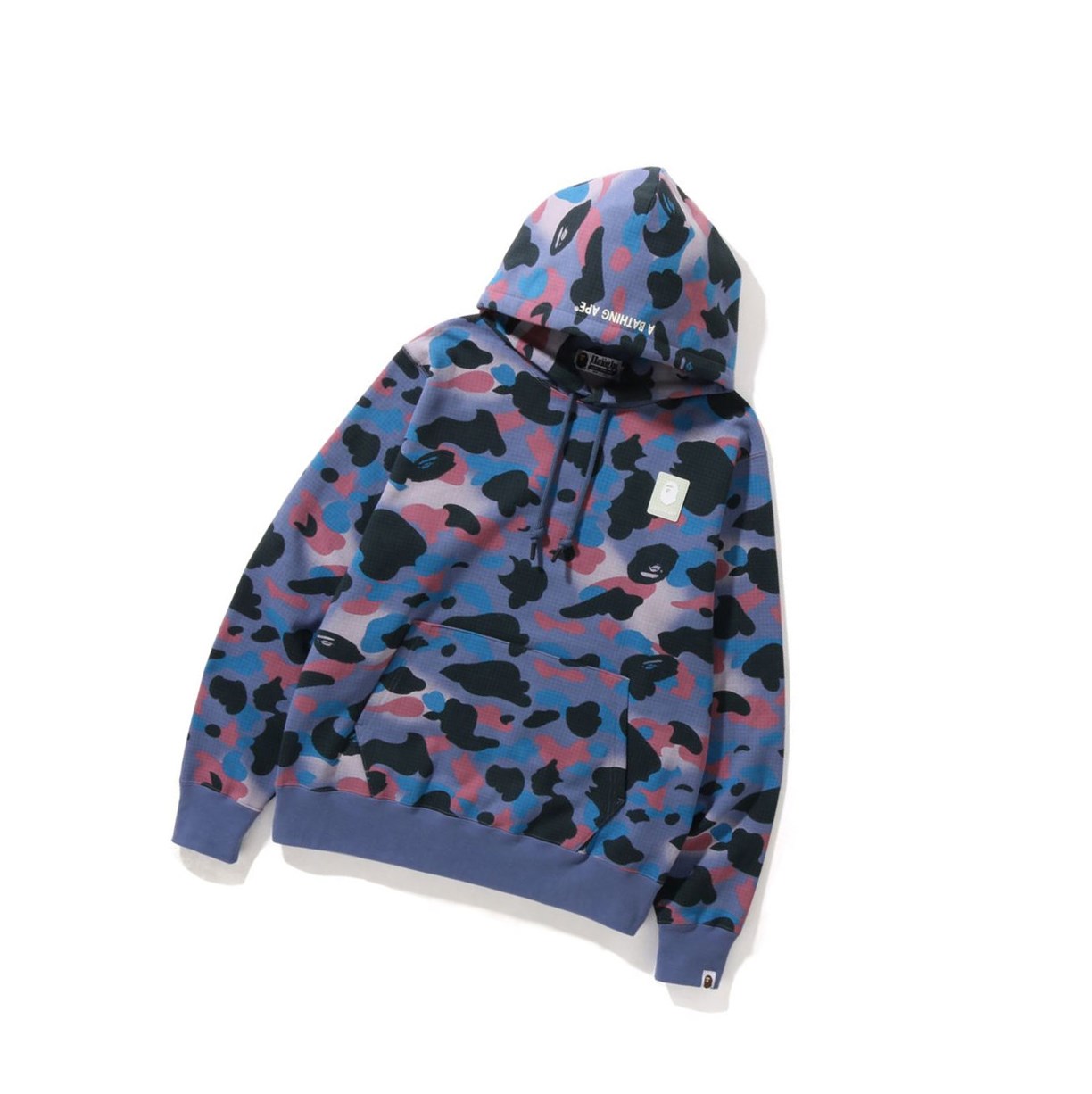 Men\'s A BATHING APE Grid Camo Pullover Hoodies Purple | GJTZ63905