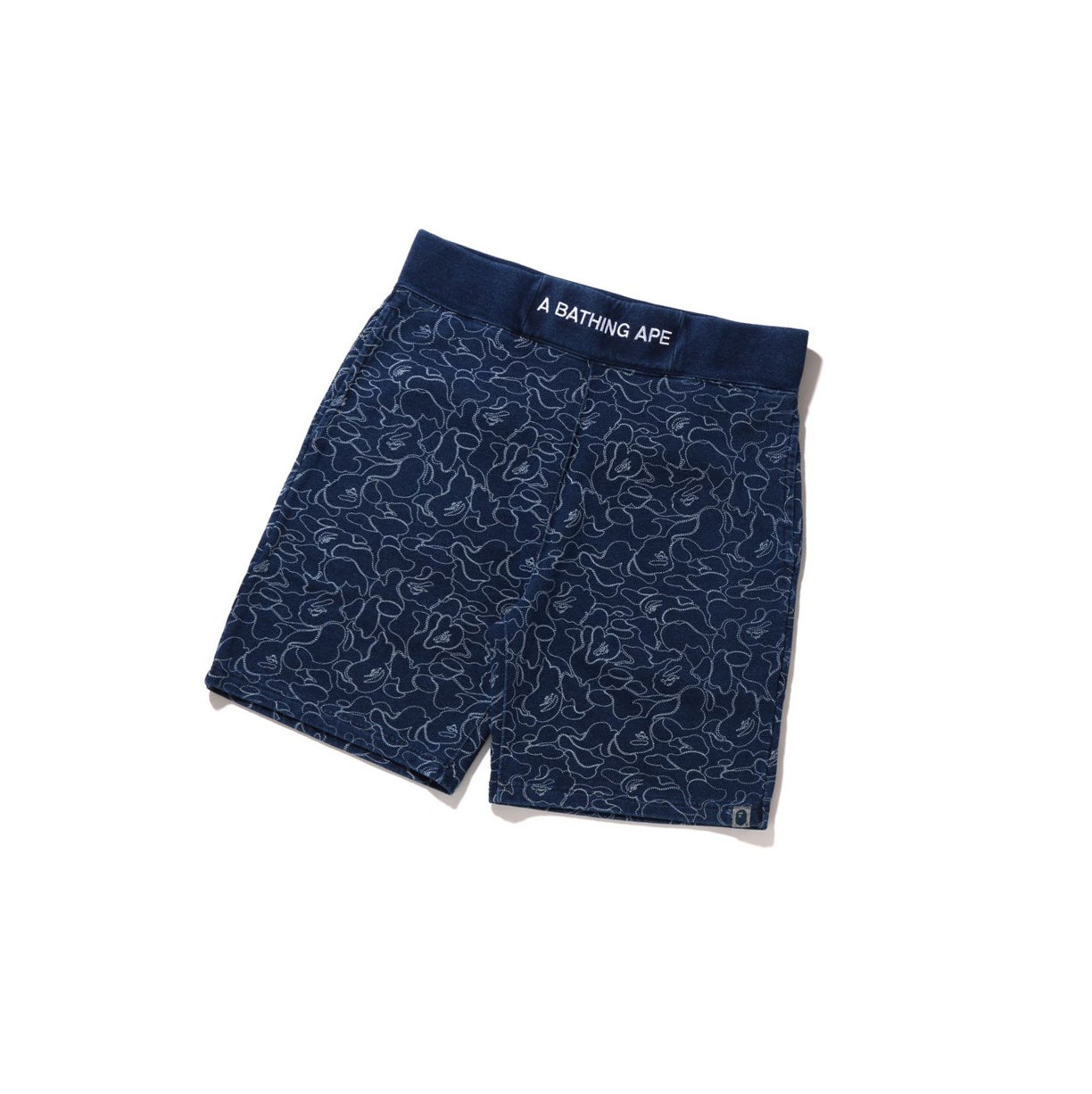 Men\'s A BATHING APE Line Abc Camo Sweat Shorts Blue | YULA96037