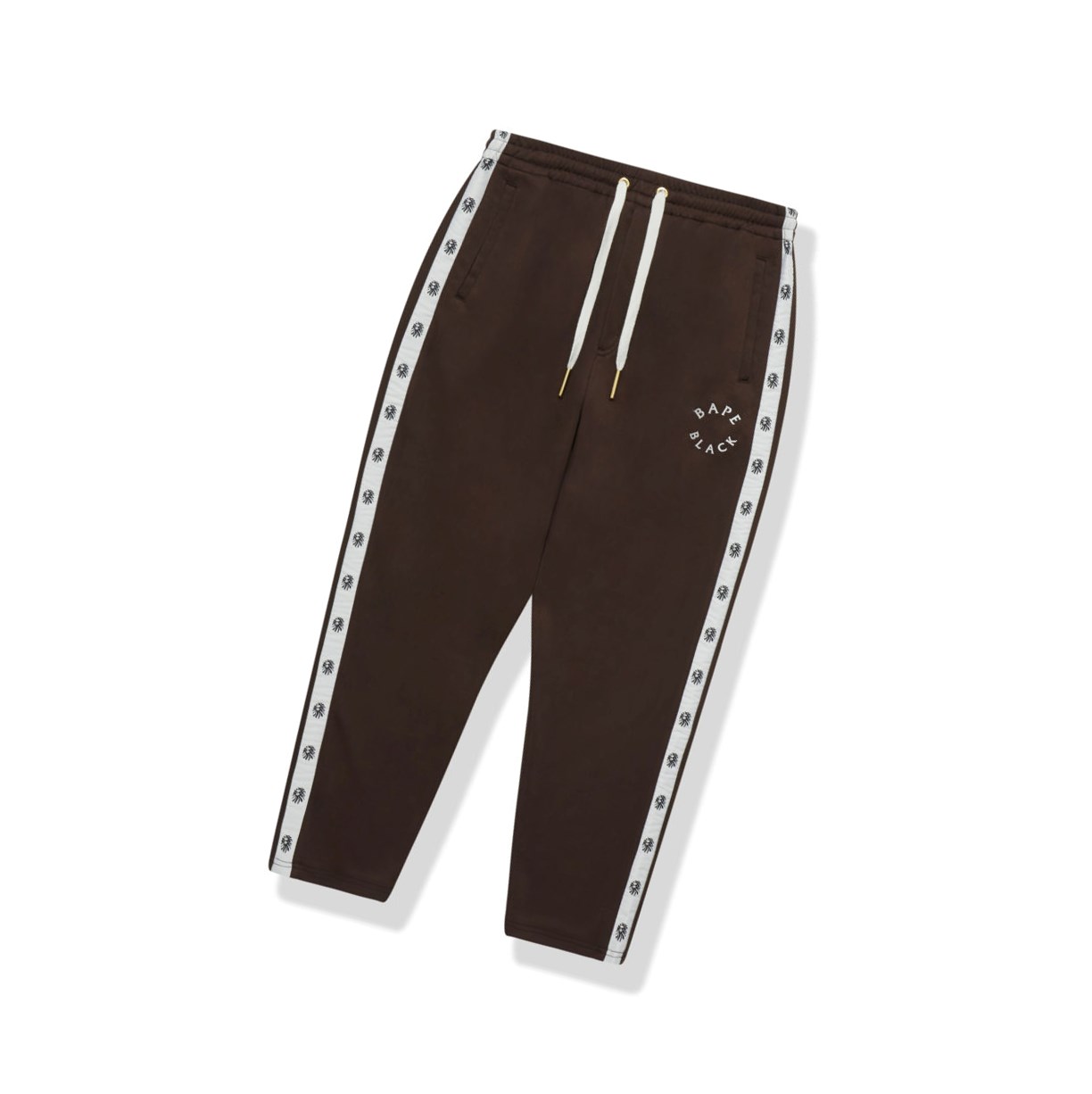 Men\'s A BATHING APE Logo Track Long Pants Dark Khaki | VCTN39614