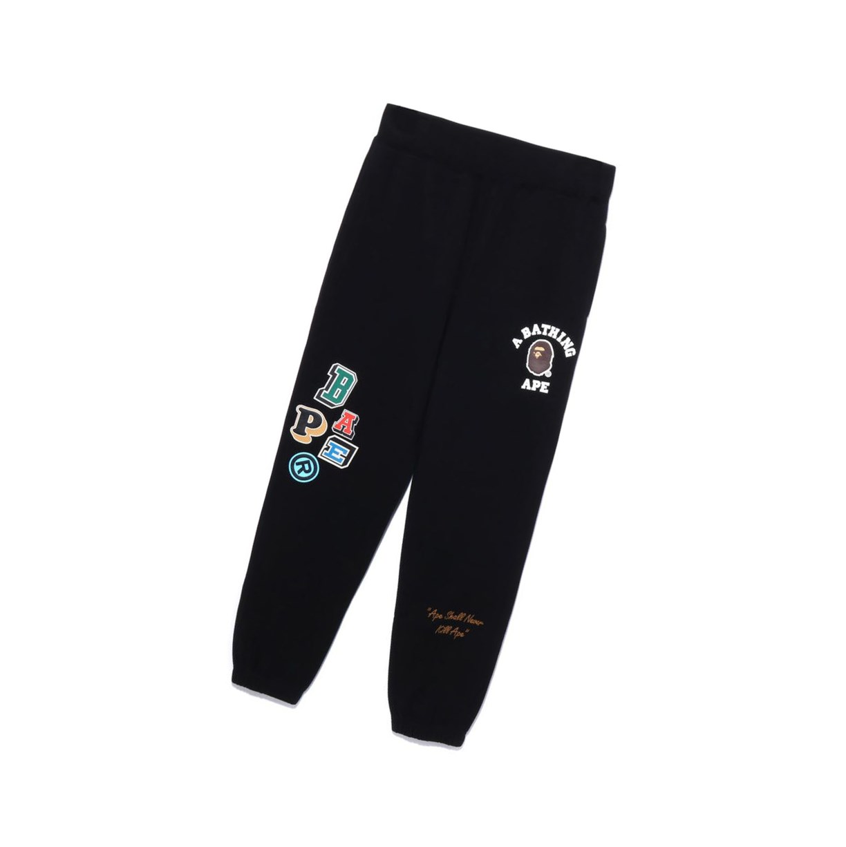 Men\'s A BATHING APE Multi Fonts Long Pants Black | BTOV91378