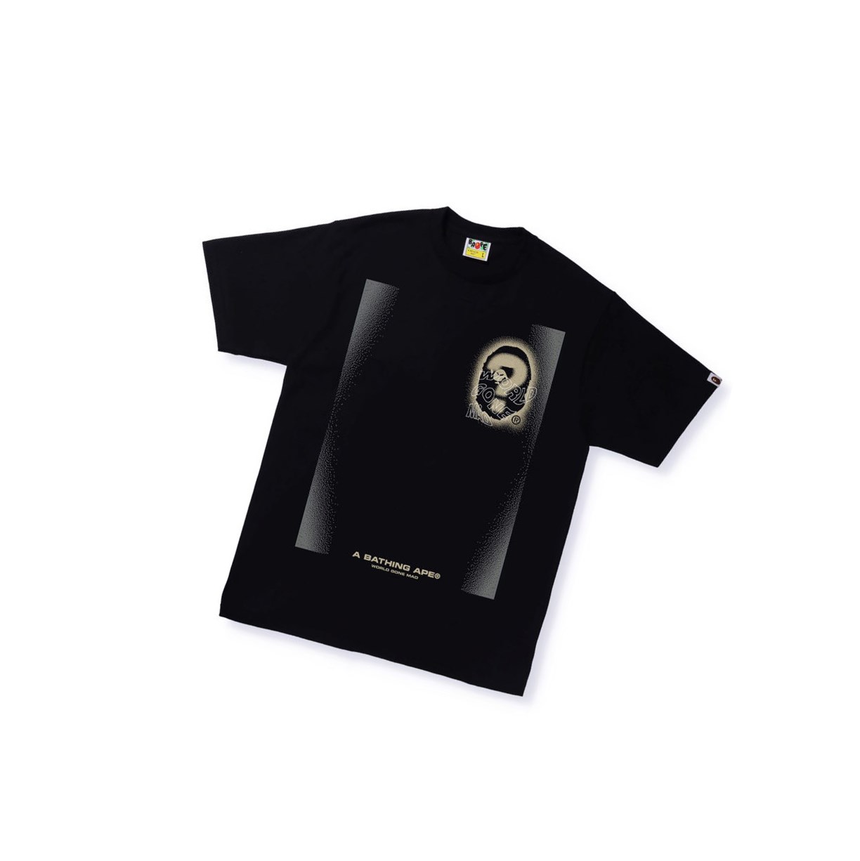 Men\'s A BATHING APE Multi Logo Tee #3 Short Sleeve T Shirts Black | LCBZ26054