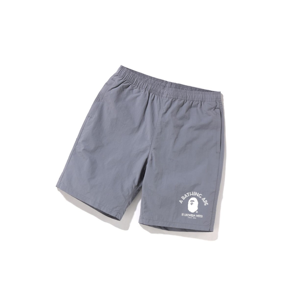 Men\'s A BATHING APE Nylon Beach Shorts Grey | KURY40387