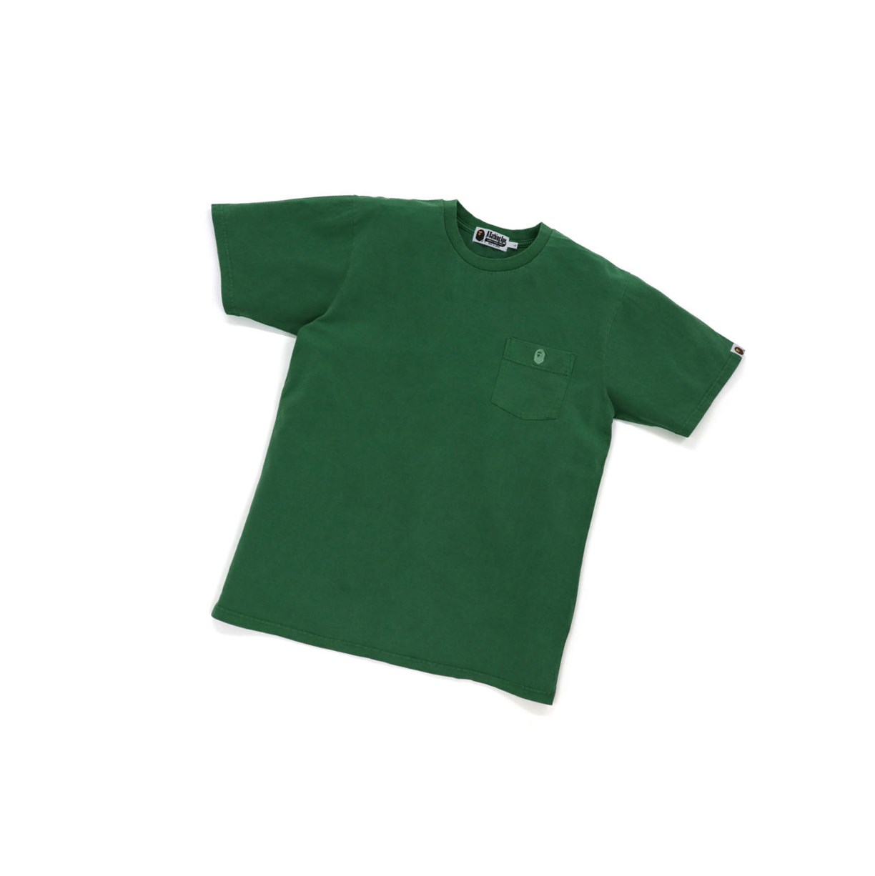 Men\'s A BATHING APE One Point Overdye Pocket Tee Short Sleeve T Shirts Emerald | OZDH12975