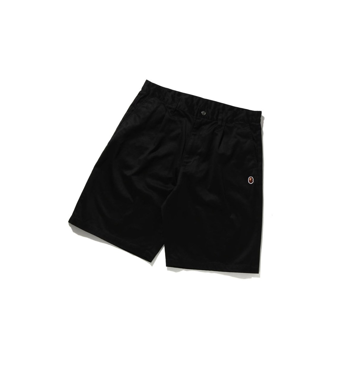 Men\'s A BATHING APE One Point Wide Fit Chino Shorts Black | LQVM65942