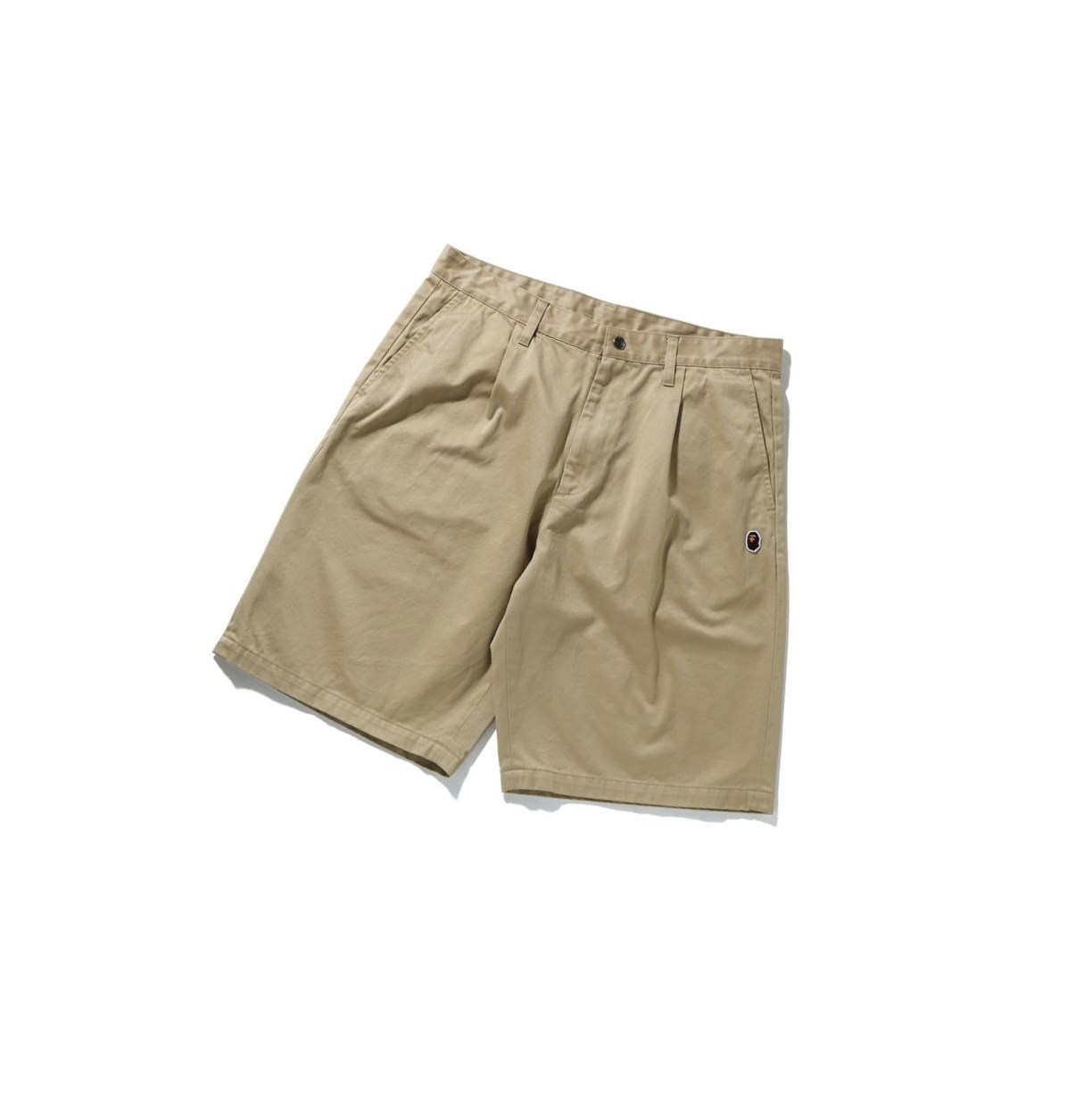 Men\'s A BATHING APE One Point Wide Fit Chino Shorts Beige | OLQJ17046