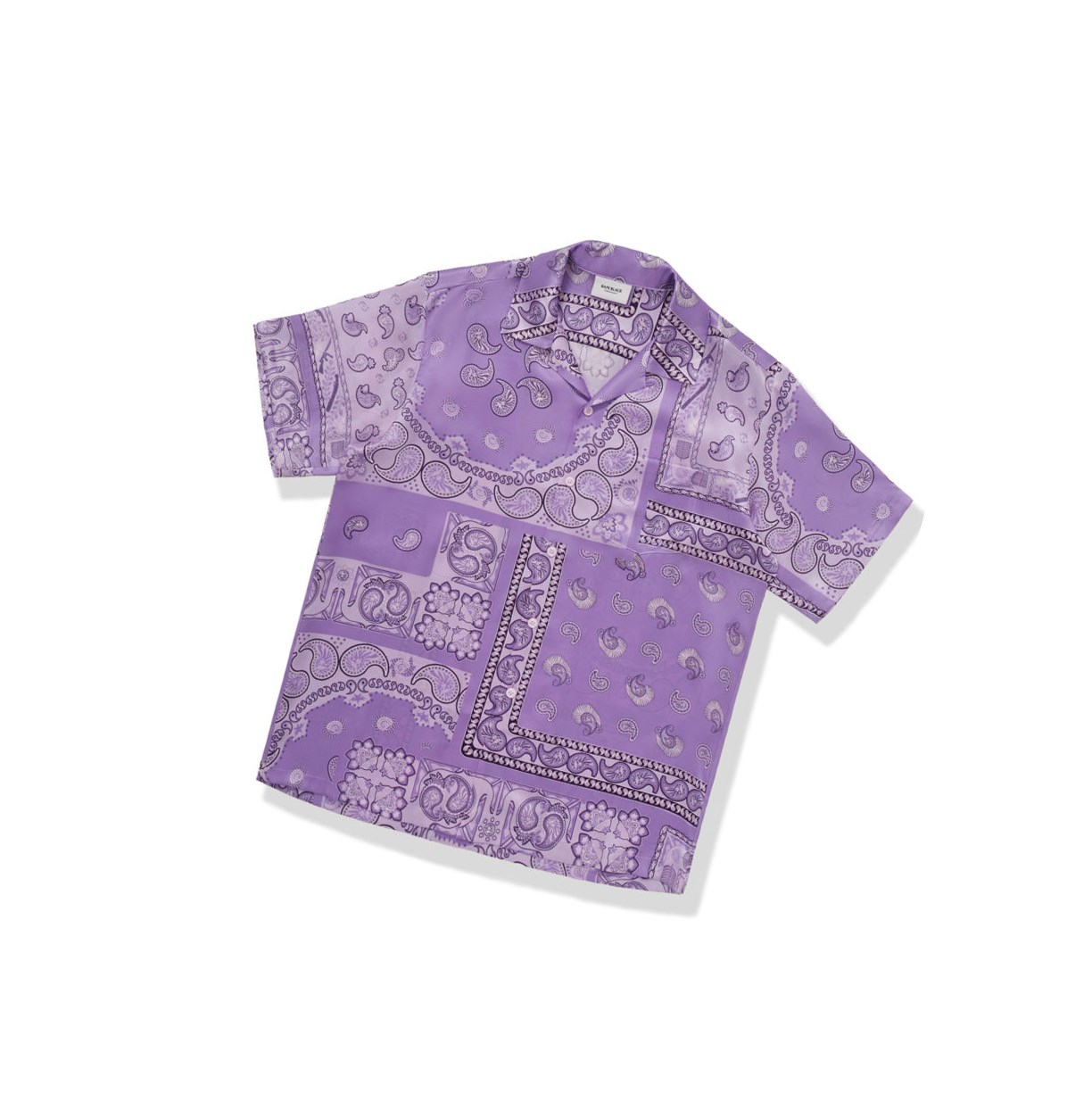 Men\'s A BATHING APE Paisley Print Short Sleeve Shirts Purple | LAHZ38562