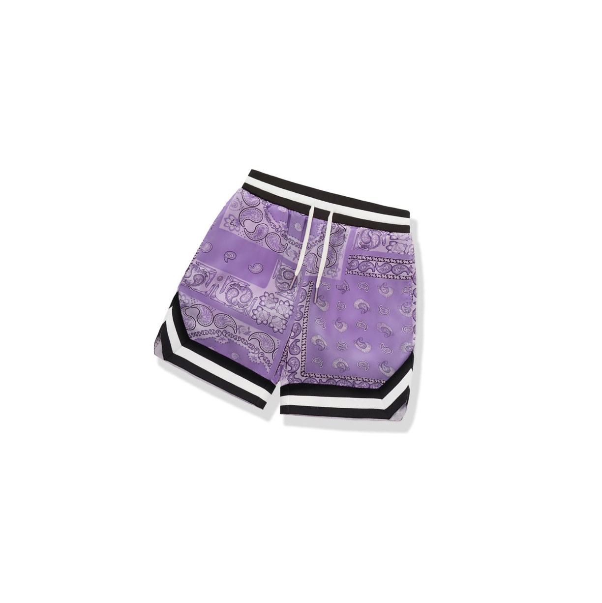 Men\'s A BATHING APE Paisley Print Shorts Purple | DYJC39721