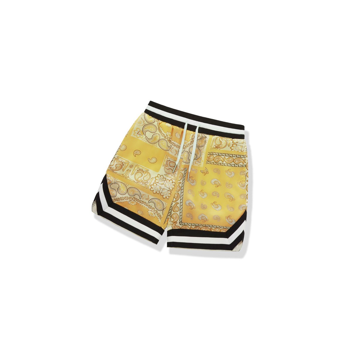 Men\'s A BATHING APE Paisley Print Shorts Yellow | MPZI21853