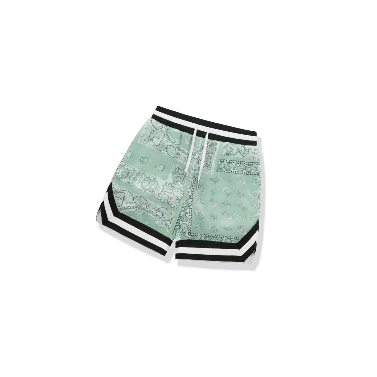 Men\'s A BATHING APE Paisley Print Shorts Light Green | XBST91408