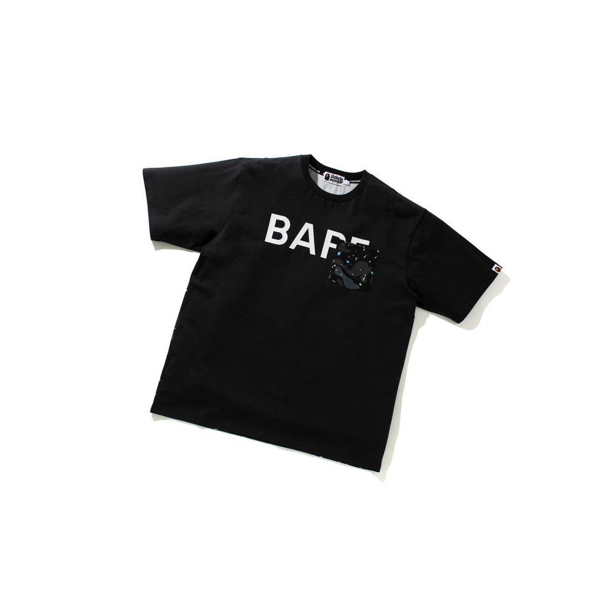 Men\'s A BATHING APE Space Camo Relaxed Fit Pocket Tee Short Sleeve T Shirts Black | YUSK47398