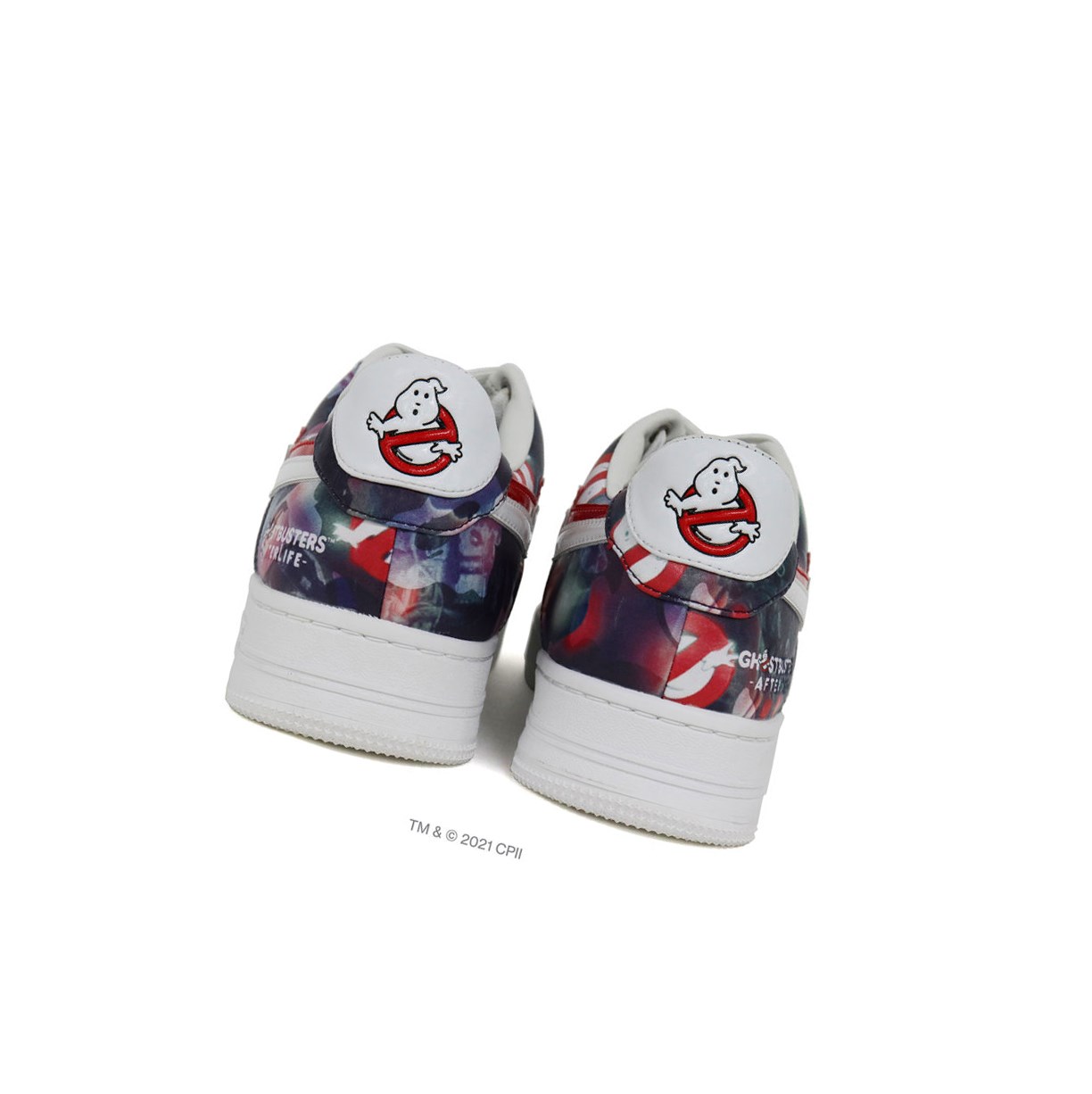 Men's A BATHING APE X Ghostbusters Camo Baby Milo Double Bape Sta™ Low Mid Sneakers Purple | KVIZ24963