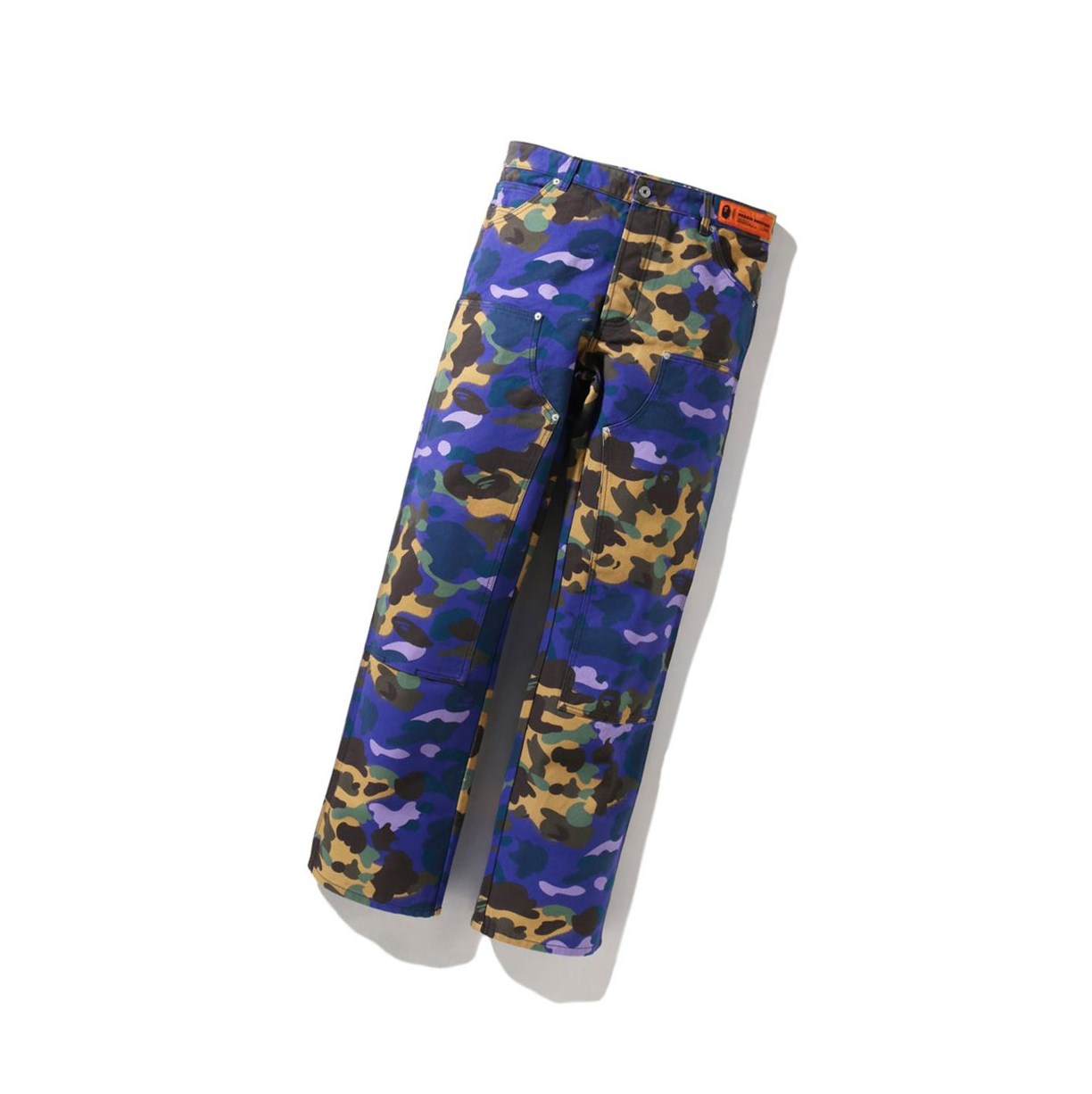 Men\'s A BATHING APE X Heron Preston Mix 1st Camo Duck Painter M3 Long Pants Purple | LAIE36584