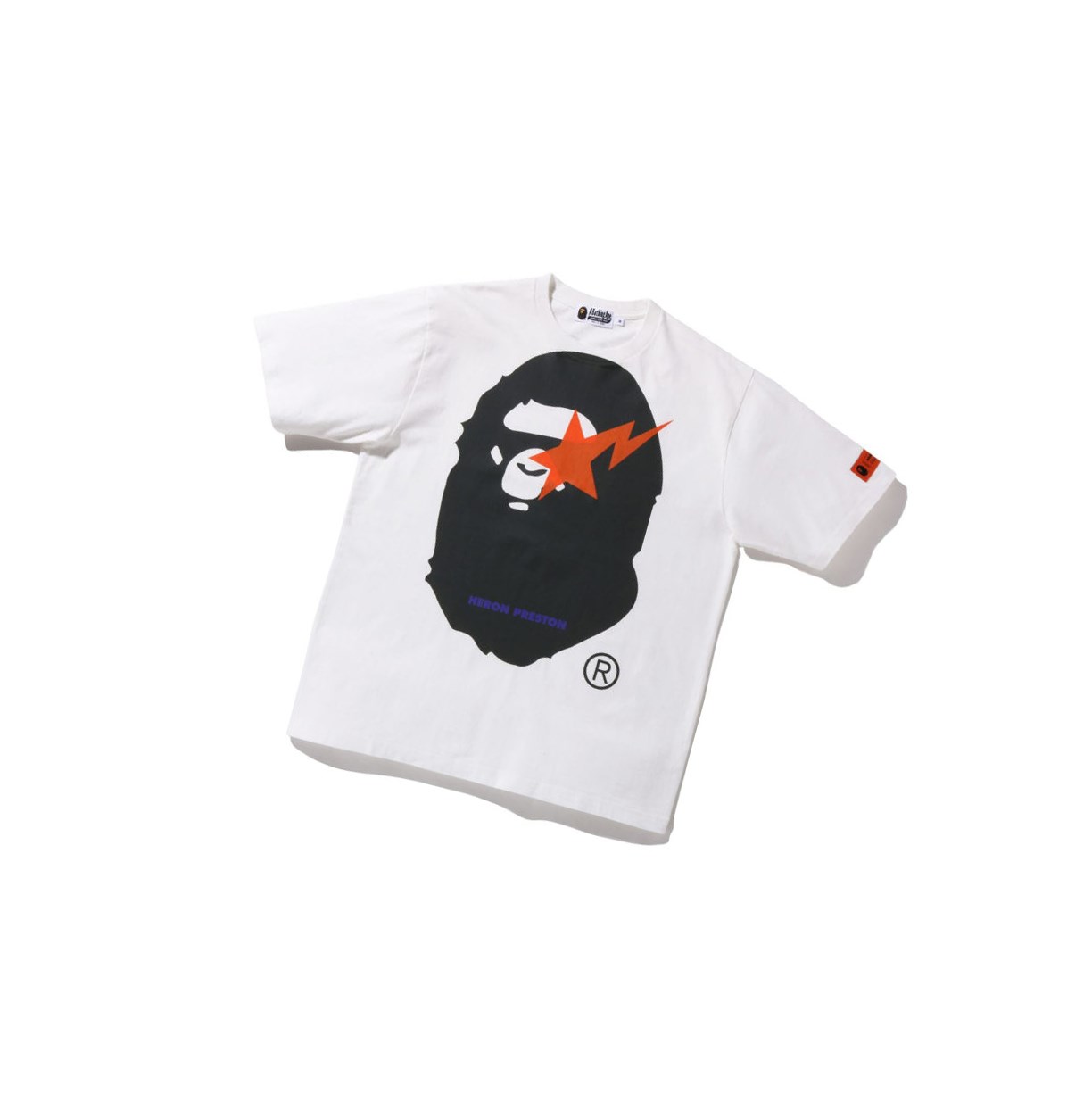 Men\'s A BATHING APE X Heron Preston Relaxed Tee Short Sleeve T Shirts White | HOZQ87625