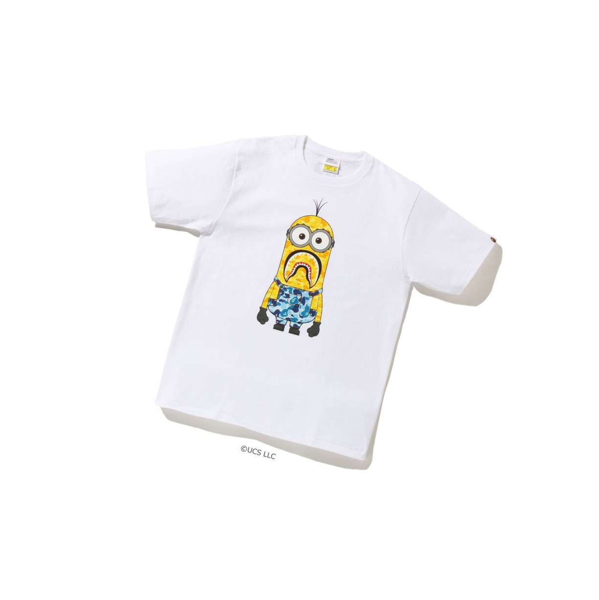 Men\'s A BATHING APE X Minions Tee07 Short Sleeve T Shirts White | GXAH95674