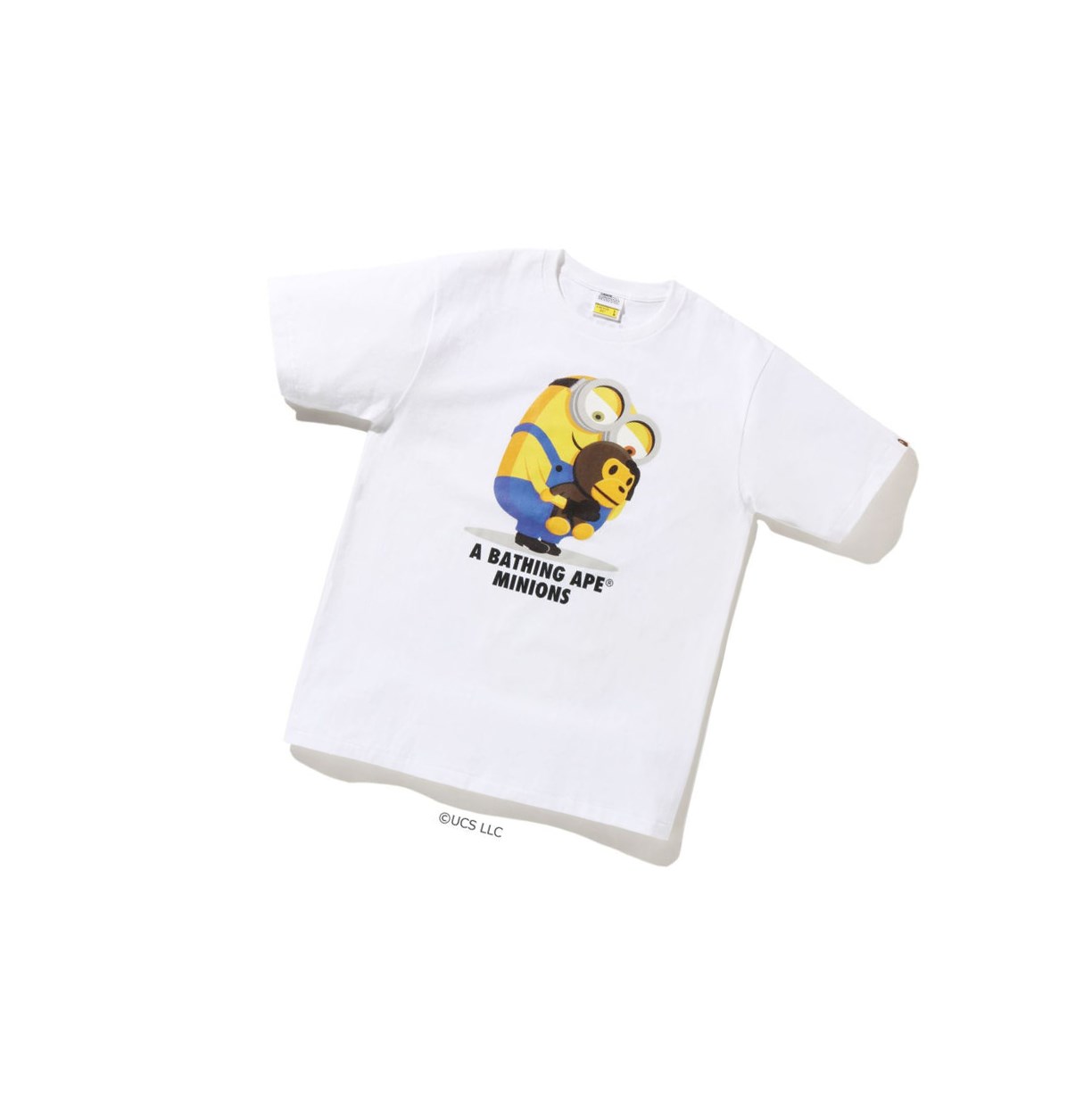 Men\'s A BATHING APE X Minions Tee08 Short Sleeve T Shirts White | MVIQ51209