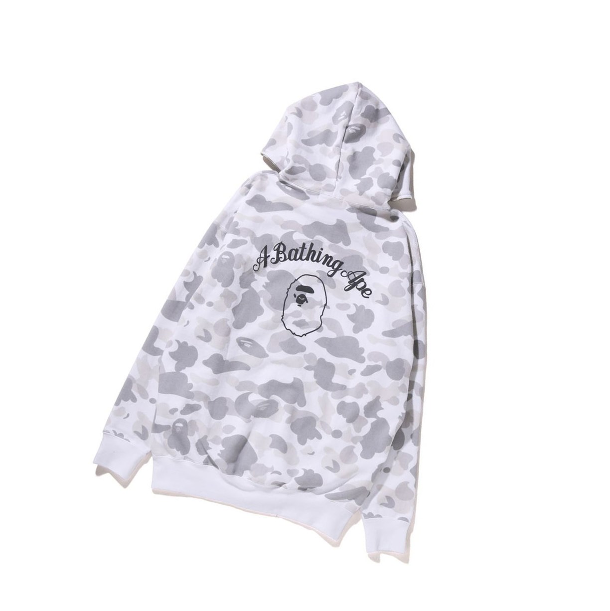 Women's A BATHING APE A Bathing Ape Color Camo Oversized Full Zip Throughs Hoodie White | MIEV69710