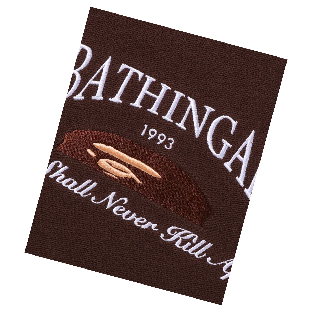 Women's A BATHING APE A Bathing Ape Embroidery Oversized Crewneck Sweatshirts Brown | VLDF46589